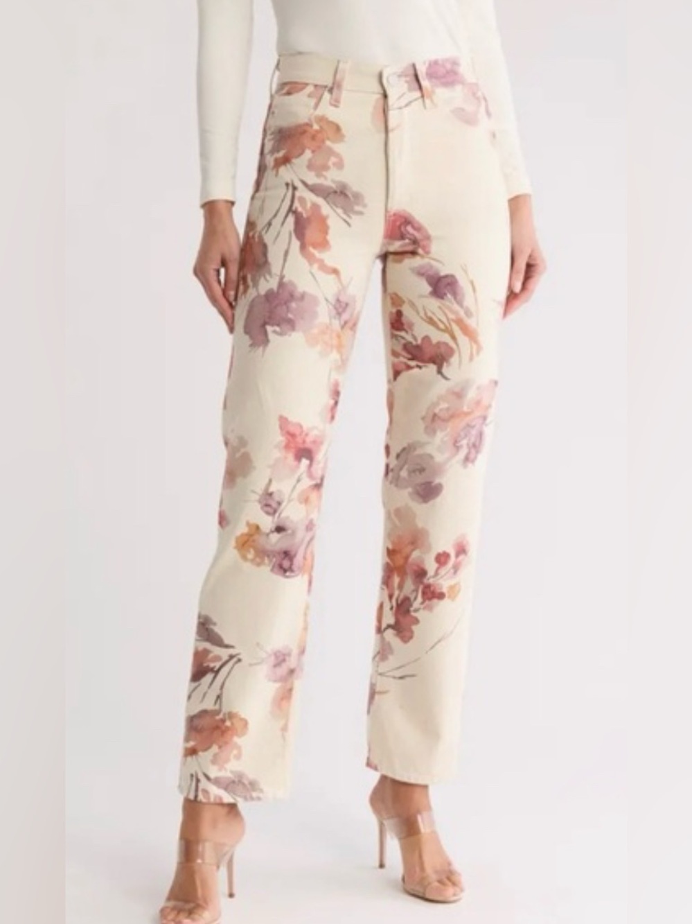 AG ADRIANO GOLDSCHMIED Womens Alexxis High Rise Floral Print Jeans Size 25R